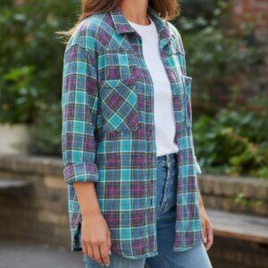 Pre-owned Time and Tru Plaid Shirt/Tunic Top (Size XL 16-18)
